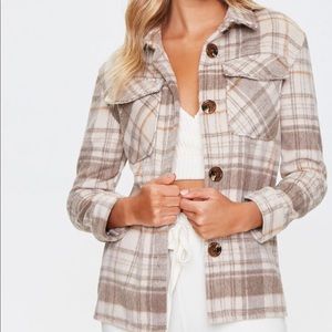 Woven plaid shacket. Brand new, never worn.